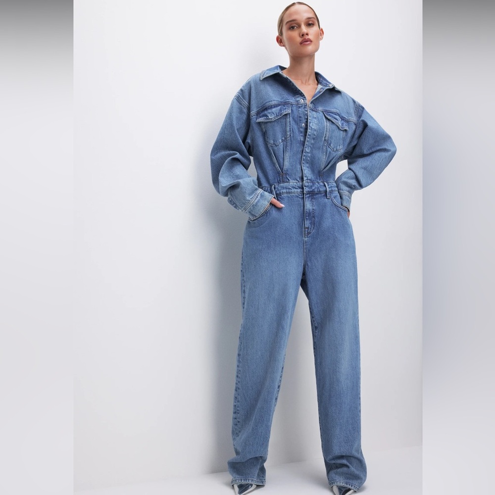 Holiday sale Good American denim jumpsuit